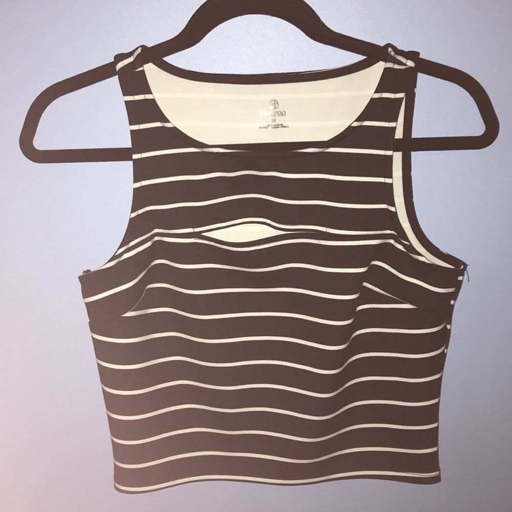 Black and white striped tank top